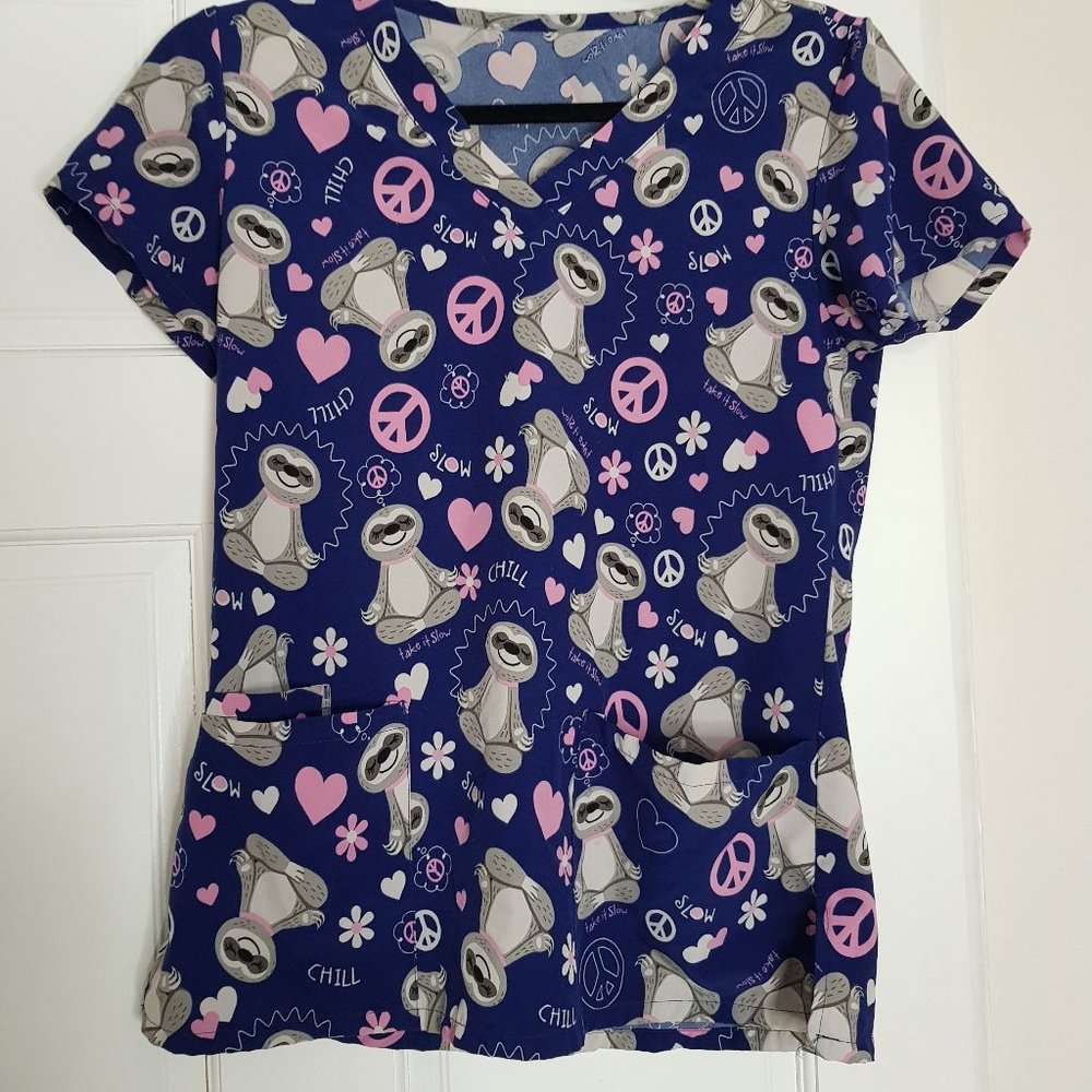 Sloth Scrub Top